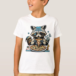 T-shirt Raccoon mange Pizza