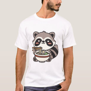 T-shirt Raccoon mangeant des nouilles Ramen