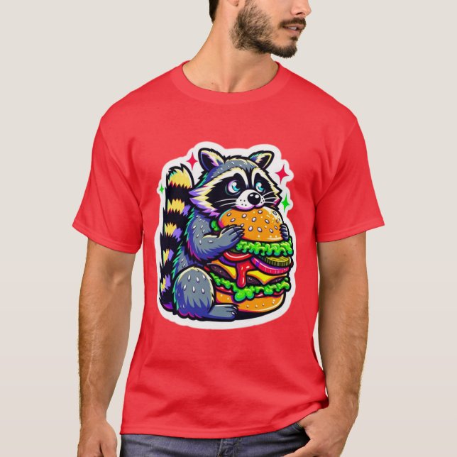 T-SHIRT RACCOON MANGER CHESEBURGER 5 (Devant)
