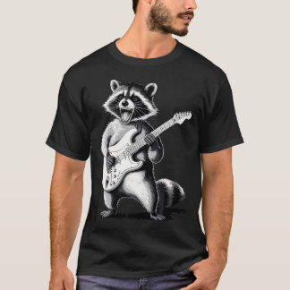 T-shirt Raccoon Playing Guitar Rock And Roll Gifts For Men