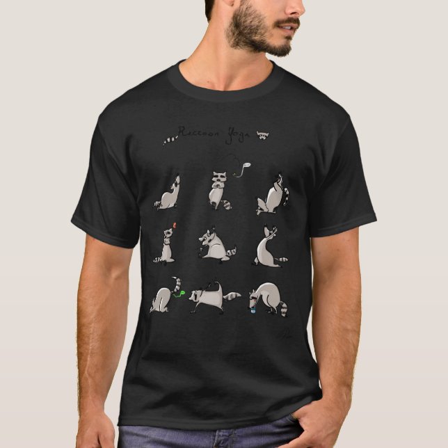 T-shirt Raccoon Yoga retro (Devant)