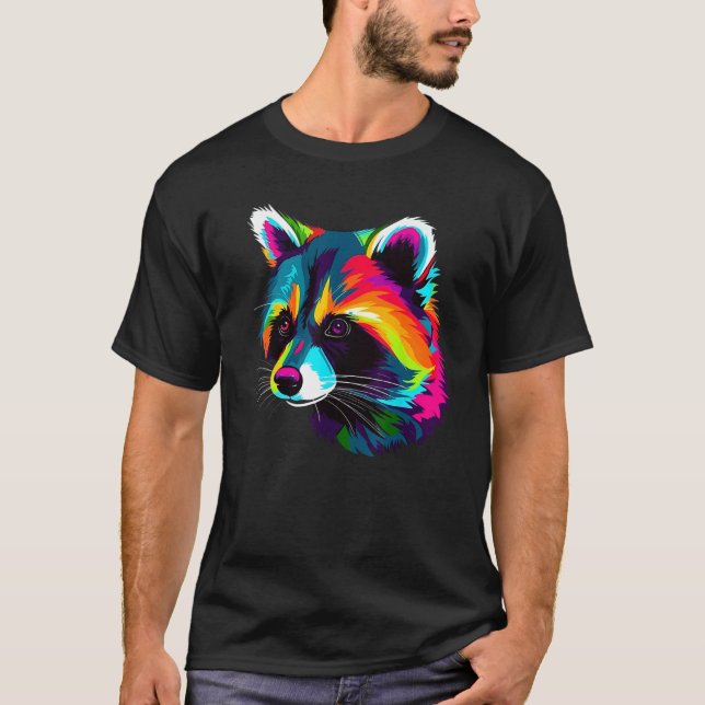 T-shirt Raccoon Zoo Animals Forest Trash Panda Forest Racc (Devant)