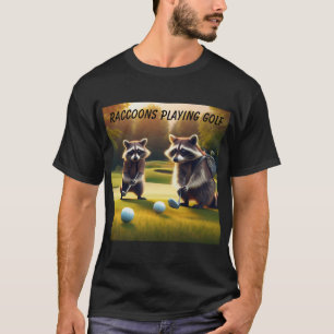 T-shirt Raccoons Jouer Au Golf