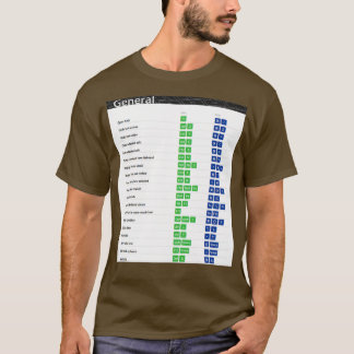 T-shirt Raccourcis clavier Excel général Raccourcis clavie
