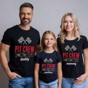 T-shirt Race Car Correspondance Pit Crew maman