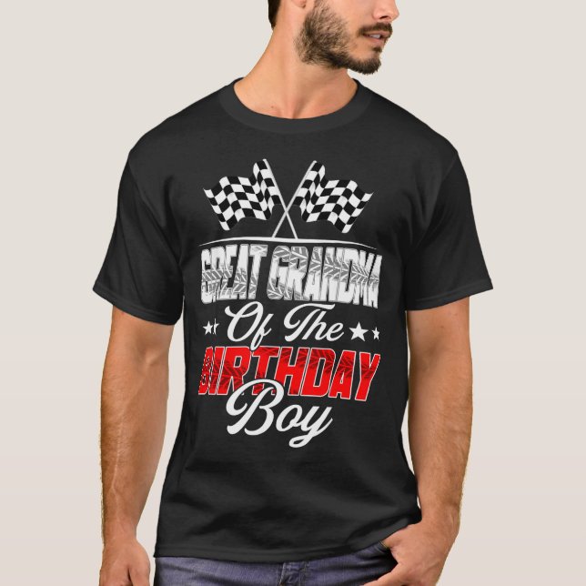 T-shirt Race Car Great Grandma Of The Birthday Boy Racing  (Devant)