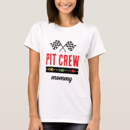 T-shirt Race Car White Pit Crew maman