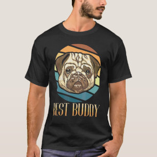 T-shirt Race Pug Rétro Vintage Patte Animal Chiot Chien