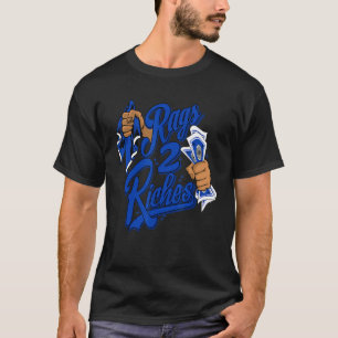 T-shirt Racer Bleu 5s Aiguille À Correspondre Rags 2 Riche