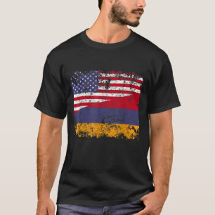 T-shirt RACINE ARMÉNIENNE Drapeau semi-américain USA DRAPE