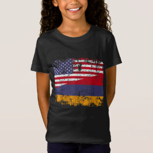 T-Shirt RACINE ARMÉNIENNE Drapeau semi-américain USA DRAPE