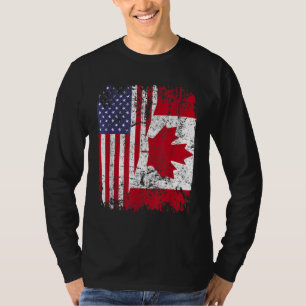 T-shirt RACINE CANADIENNE Drapeau semi-américain CANADA