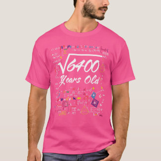 T-shirt Racine carré De 6400 80e Anniversaire Mat 80 Ans