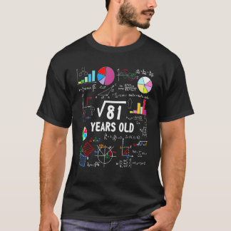 T-shirt Racine carré De 81 9e Anniversaire 9 Anniversaire