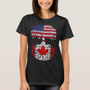 T-shirt Racines canadiennes cultivées en Amérique Drapeau