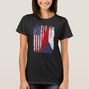 T-shirt RACINES DE LA RÉPUBLIQUE TCHÈQUE Drapeau américain
