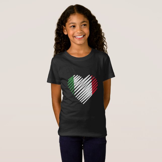 T-Shirt Racines d'Italien de chemise de l'Italie de coeur (Devant entier)