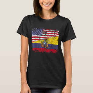 T-shirt RACINES ÉQUATORIENNES Drapeau semi-américain ÉQUAT