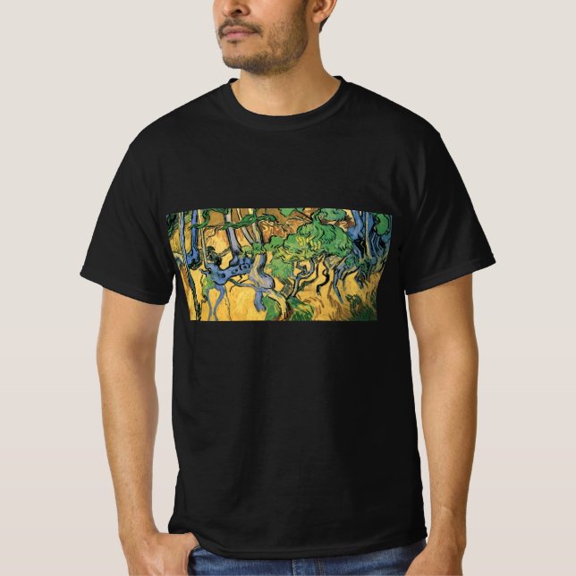 T-shirt Racines et troncs d'arbre par Vincent van Gogh (Devant)