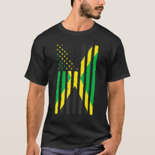T-shirt Racines Jamaïcaines Drapeau Usa Patrimoine Moitié