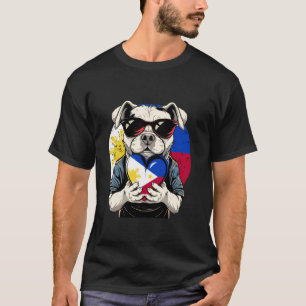 T-shirt Racines Pinoy Cœur de chien Drapeau Philippines Fi