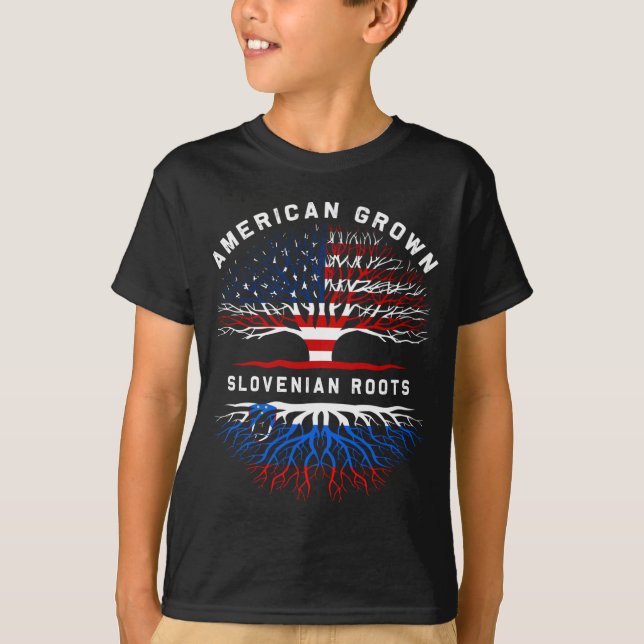 T-shirt Racines slovènes Arbre de la famille des Arbres Cu (Devant)