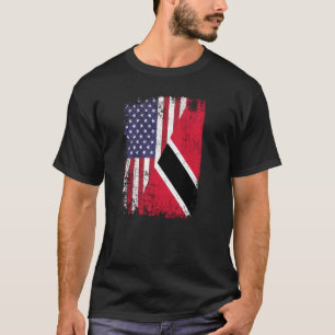T-shirt Racines Trini Américaines Moitié USA Trinité-et-To