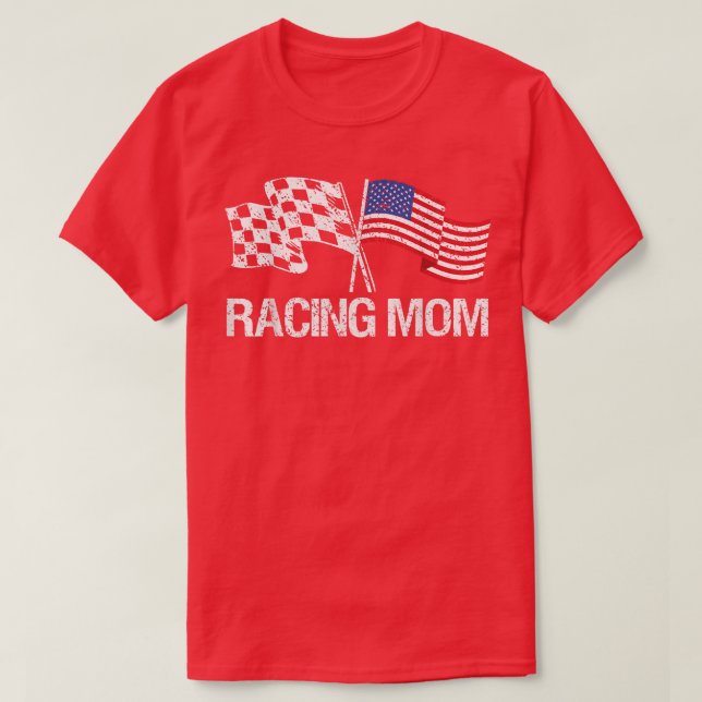 T-shirt Racing Maman Usa Racing Drapeau Pour Race Car Part (Design devant)
