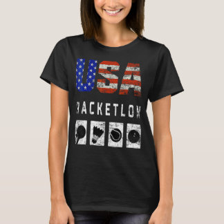 T-shirt Racketlon d'Usa Tennis Badminton Tennis Squash