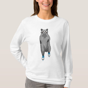 T-shirt Racon au patinage sur glace avec patins sur glace