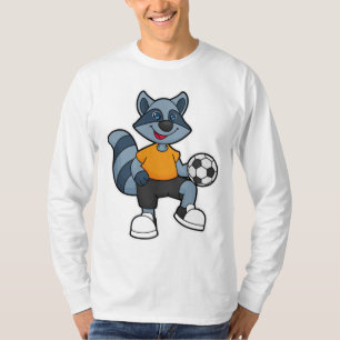 T-shirt Racon comme joueur de football avec balle de footb