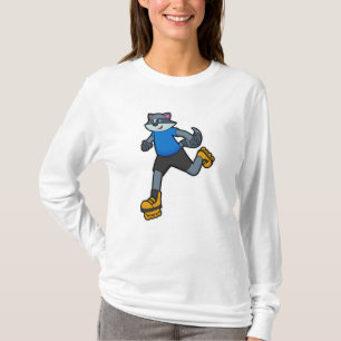T-shirt Racon comme patineur avec patins en ligne