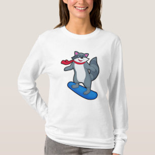 T-shirt Racon en Snowboard avec Snowboard & Scarf
