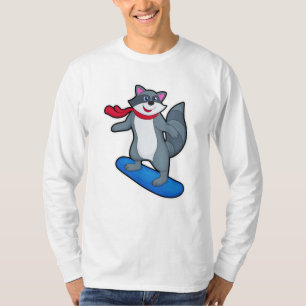 T-shirt Racon en Snowboard avec Snowboard & Scarf