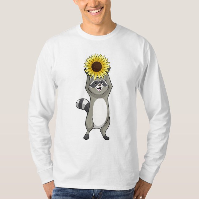 T-shirt Racoon avec tournesol (Devant)