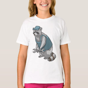 T-shirt Racoon comme artisan avec une clé