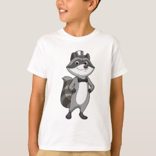 T-shirt Racoon comme groom avec Cravate