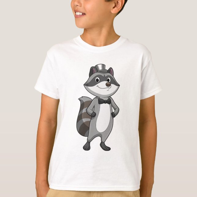 T-shirt Racoon comme groom avec Cravate (Devant)