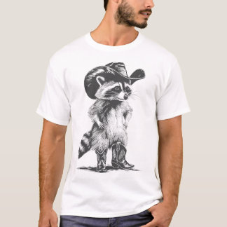 T-shirt Racoon Cowboy Racoon Hommes Femmes