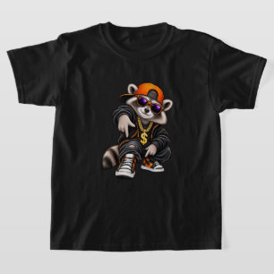 T-shirt Racoon Streetwear Hip Hop Drôle et Cool