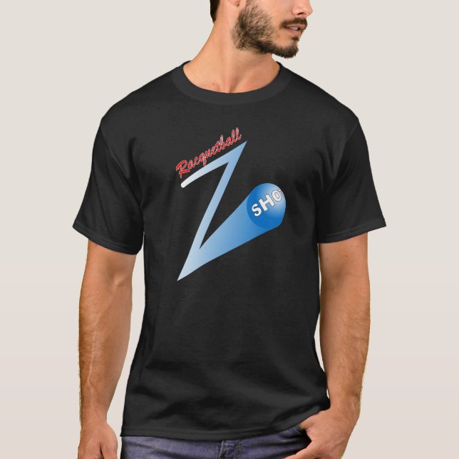 T-shirt Racquetball 'Z' Tiré noir (Devant)