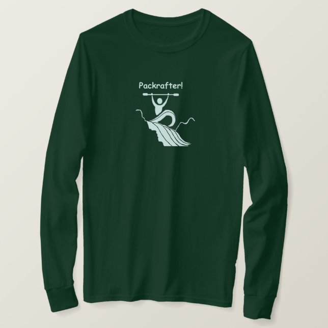 T-shirt Radeau de paquet. Packrafter. (Design devant)