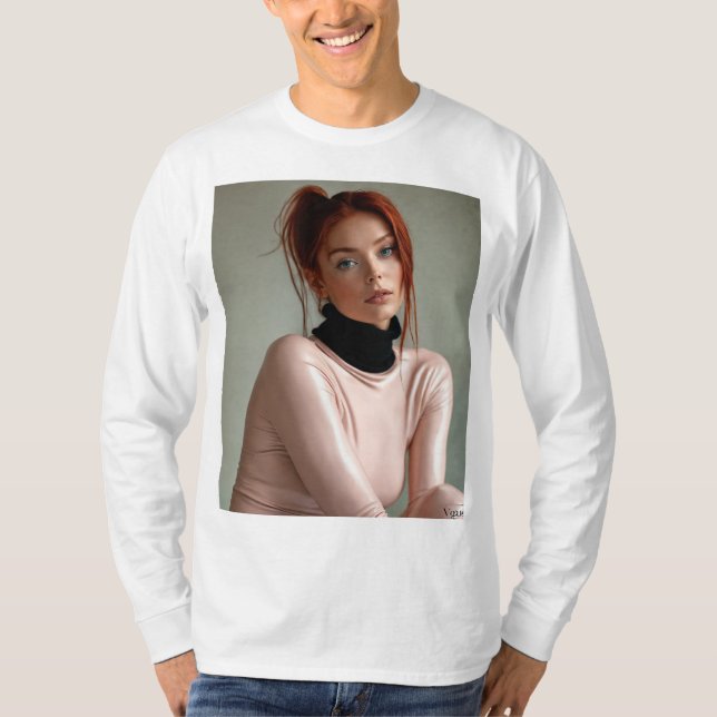 T-shirt Radiance en rouge : un portrait de vogue (Devant)