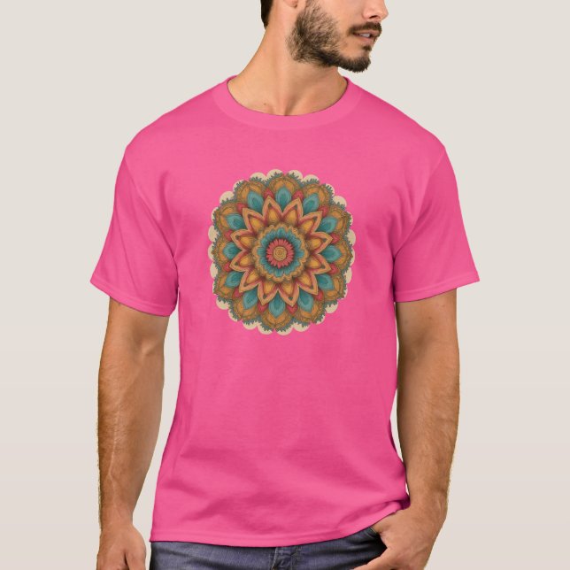 T-shirt Radiant Mandala Boho Style Design (Devant)