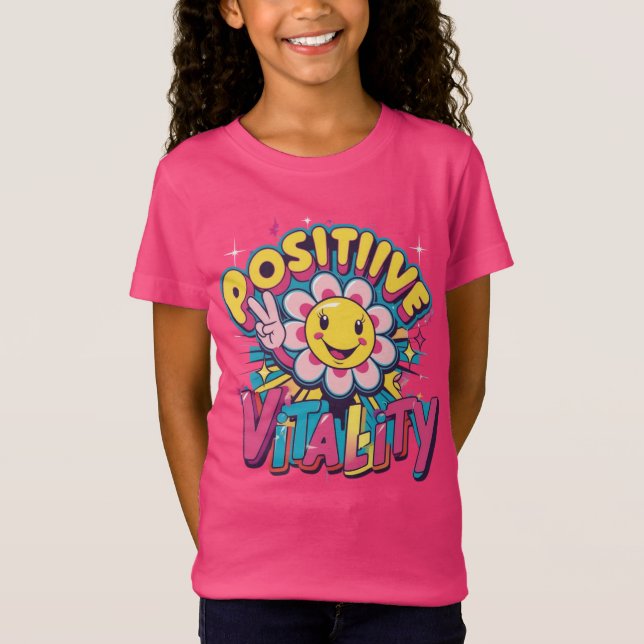 T-Shirt Radiant Positivity fille tendance (Devant)