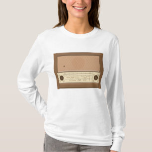 T-shirt Radio en bois rétro des années 1940