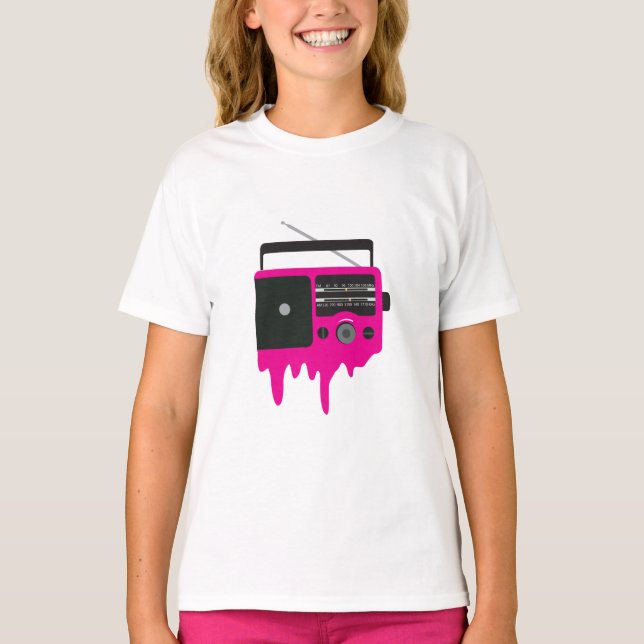 T-shirt Radio rose fondu (Devant)
