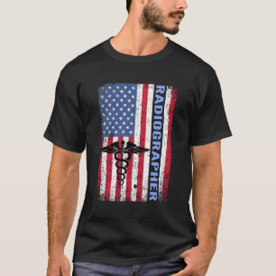 T-shirt Radiographe US Vintage Drapeau Rt Tech Xray Radiog