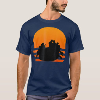 T-shirt Rafting à la rivière T du coucher du soleil