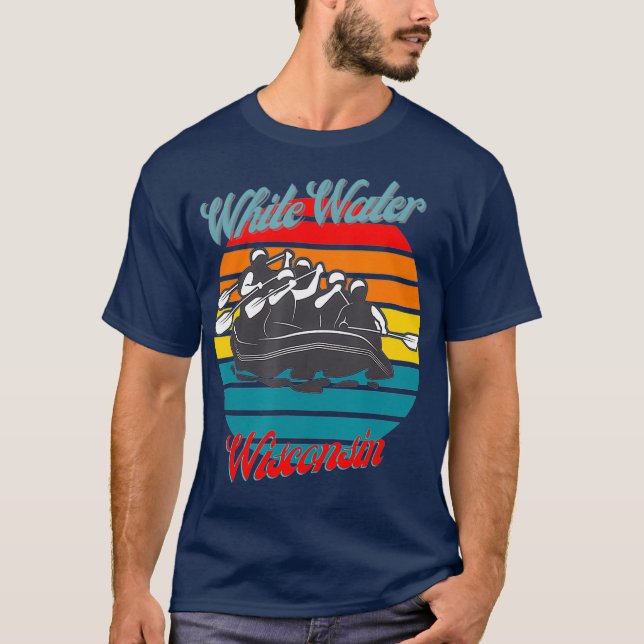 T-shirt Rafting d'eau blanche Wisconsin (Devant)